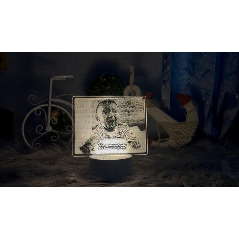 PERSONALIZED PHOTO DESK LAMP - HOME ROOM DECORATION - ENGRAVED - Image 2