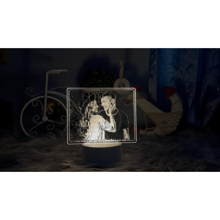 PERSONALIZED PHOTO DESK LAMP - HOME ROOM DECORATION - ENGRAVED - Image 3