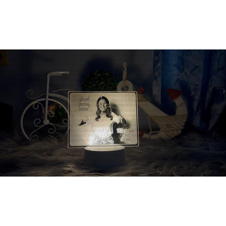 PERSONALIZED PHOTO DESK LAMP - HOME ROOM DECORATION - ENGRAVED - Image 5