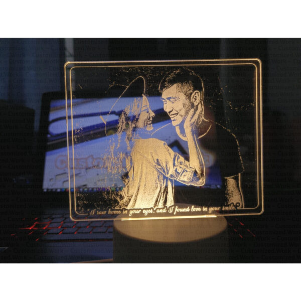 PERSONALIZED PHOTO DESK LAMP - HOME ROOM DECORATION - ENGRAVED - Image 8