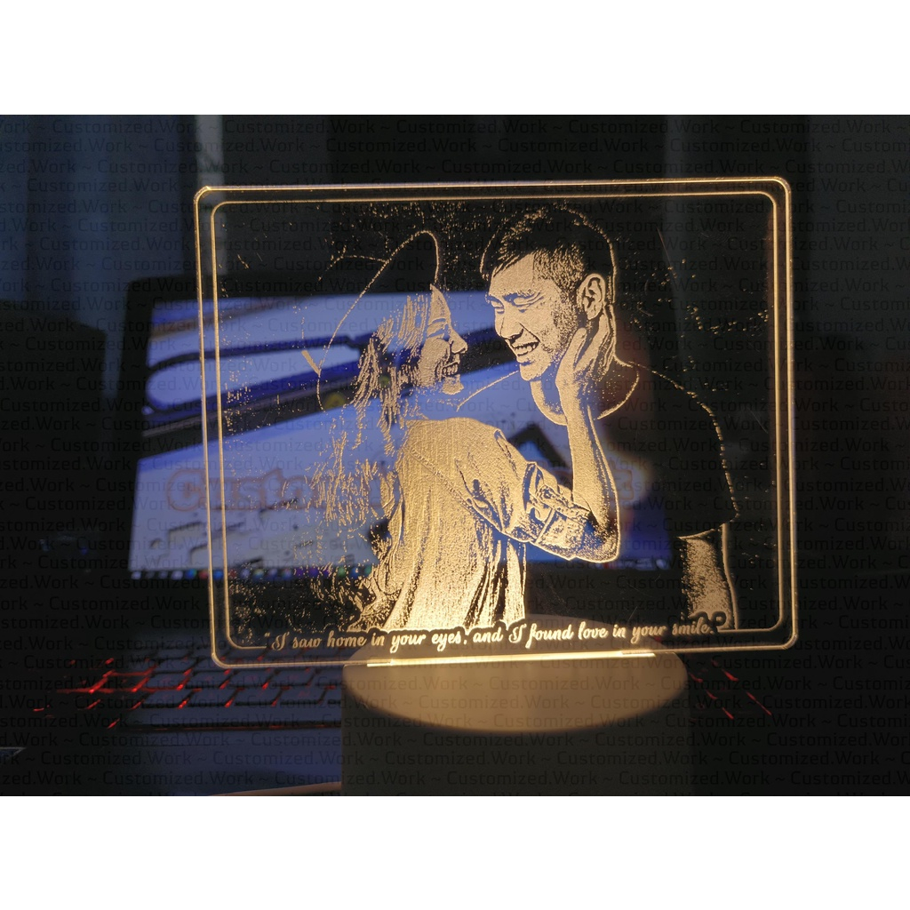PERSONALIZED PHOTO DESK LAMP - HOME ROOM DECORATION - ENGRAVED - Image 8