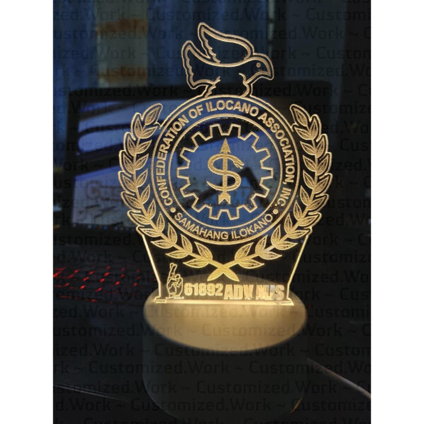 SAMAHANG ILOKANO DESK LAMP - CONFEDERATION OF ILOCANO ASSOCIATION INC. - ENGRAVED WITH NAME