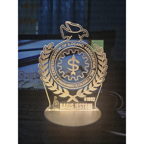 SAMAHANG ILOKANO DESK LAMP - CONFEDERATION OF ILOCANO ASSOCIATION INC. - ENGRAVED WITH NAME - Image 2