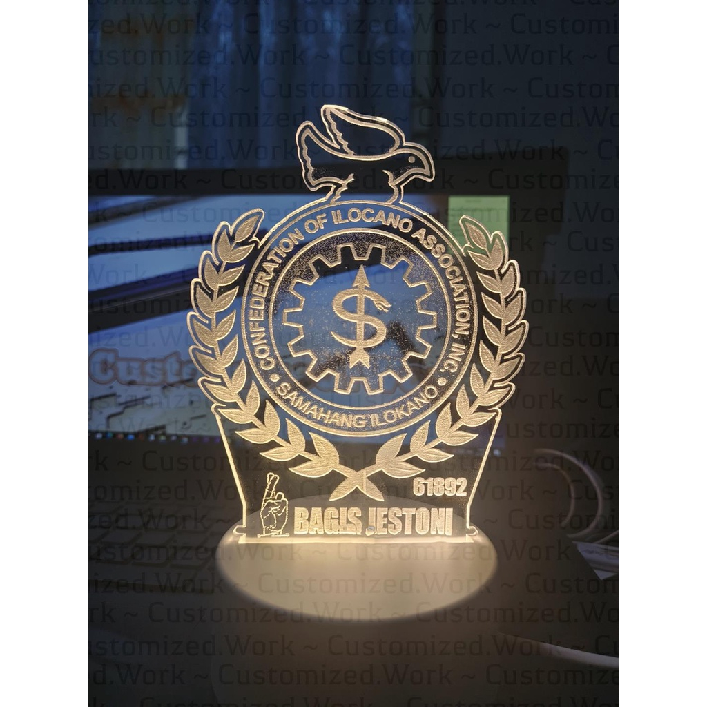 SAMAHANG ILOKANO DESK LAMP - CONFEDERATION OF ILOCANO ASSOCIATION INC. - ENGRAVED WITH NAME - Image 2