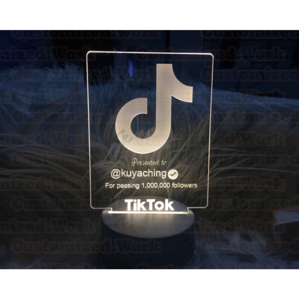 CUSTOMIZED MODERN LED LIGHTED TROPHY, TOKEN, PLAQUE & LAMPARA of Logo /Photo Engrave with your name - Image 3