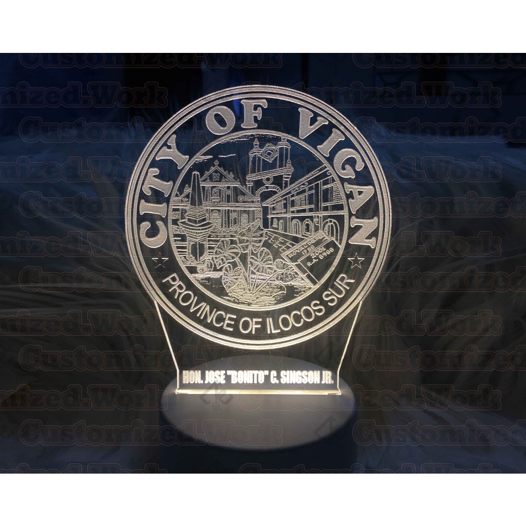CUSTOMIZED MODERN LED LIGHTED TROPHY, TOKEN, PLAQUE & LAMPARA of Logo /Photo Engrave with your name - Image 6