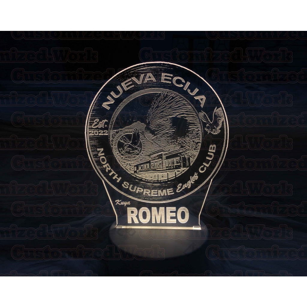 CUSTOMIZED MODERN LED LIGHTED TROPHY, TOKEN, PLAQUE & LAMPARA of Logo /Photo Engrave with your name - Image 8