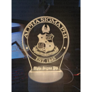 ALPHA SIG DESK LAMP - ALPHA SIGMA PHI - PERSONALIZED WITH NAME - ENGRAVED