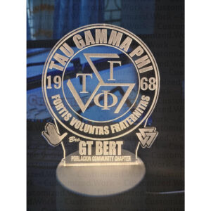 TRISKELION DESK LAMP - TAU GAMMA PHI - PERSONALIZED WITH NAME - ENGRAVED