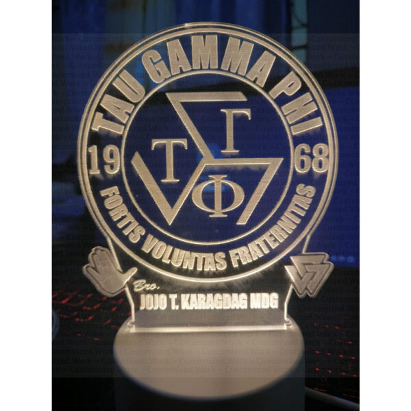 TRISKELION DESK LAMP - TAU GAMMA PHI - PERSONALIZED WITH NAME - ENGRAVED - Image 6
