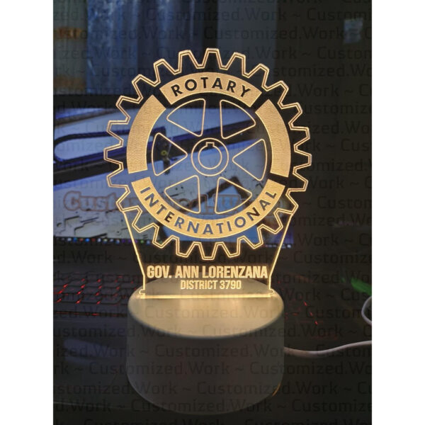 ROTARIAN DESK LAMP - ROTARY INTERNATIONAL - PERSONALIZED WITH NAME - ENGRAVED