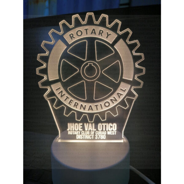 ROTARIAN DESK LAMP - ROTARY INTERNATIONAL - PERSONALIZED WITH NAME - ENGRAVED - Image 4
