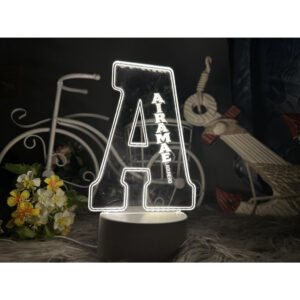 PERSONALIZED NAME INITIAL DESK LAMP - HOME ROOM DECORATION - ENGRAVED