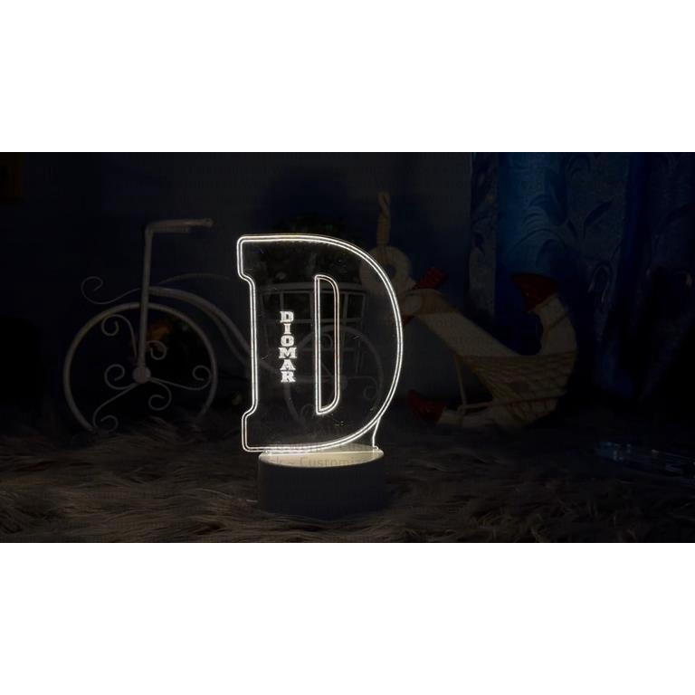 PERSONALIZED NAME INITIAL DESK LAMP - HOME ROOM DECORATION - ENGRAVED - Image 2