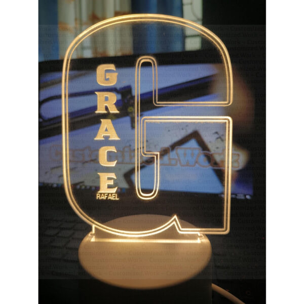 PERSONALIZED NAME INITIAL DESK LAMP - HOME ROOM DECORATION - ENGRAVED - Image 8