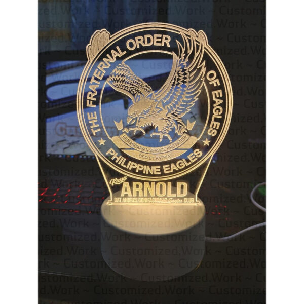 EAGLES DESK LAMP - THE FRATERNAL ORDER OF EAGLES - CUSTOMIZED WITH NAME & CLUB - ENGRAVED - Image 8