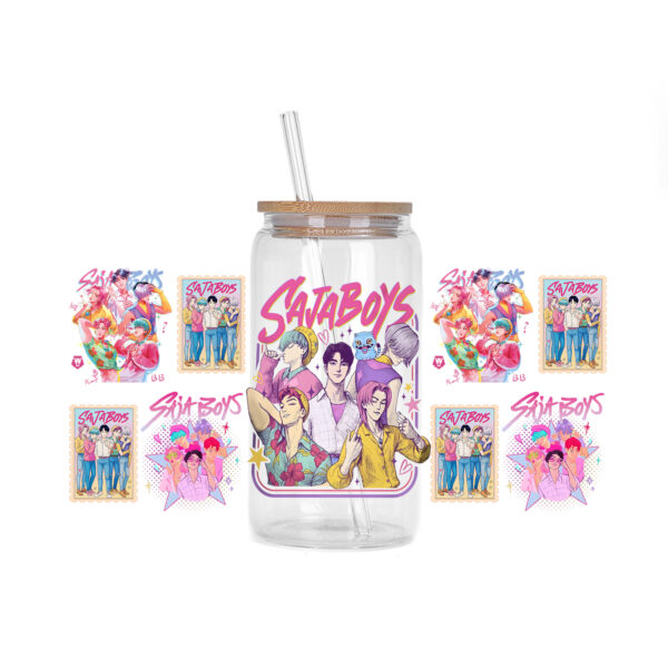 30 Style of Kpop Boy Band Design 3D UV DTF 16oz Cup Wraps Demon Inspired Hunter Girl Anime Fan 3D Transfers Stickers - Image 5