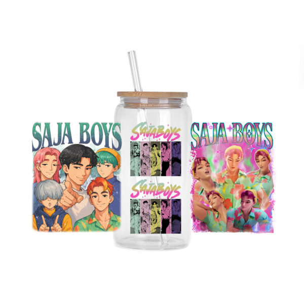 30 Style of Kpop Boy Band Design 3D UV DTF 16oz Cup Wraps Demon Inspired Hunter Girl Anime Fan 3D Transfers Stickers - Image 8