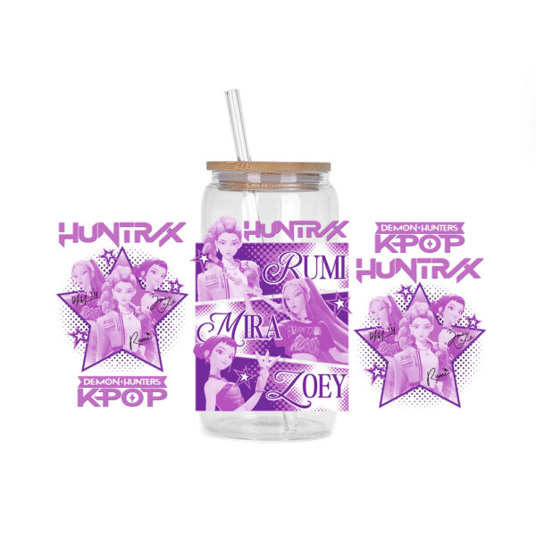 30 Style of Kpop Boy Band Design 3D UV DTF 16oz Cup Wraps Demon Inspired Hunter Girl Anime Fan 3D Transfers Stickers - Image 10