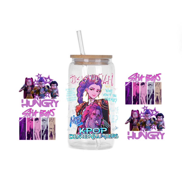 30 Style of Kpop Boy Band Design 3D UV DTF 16oz Cup Wraps Demon Inspired Hunter Girl Anime Fan 3D Transfers Stickers - Image 11