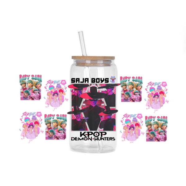 30 Style of Kpop Boy Band Design 3D UV DTF 16oz Cup Wraps Demon Inspired Hunter Girl Anime Fan 3D Transfers Stickers - Image 19
