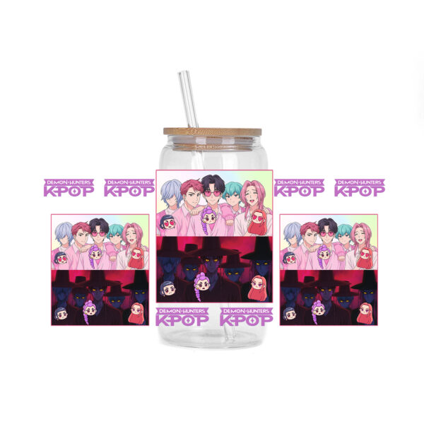 30 Style of Kpop Boy Band Design 3D UV DTF 16oz Cup Wraps Demon Inspired Hunter Girl Anime Fan 3D Transfers Stickers - Image 30