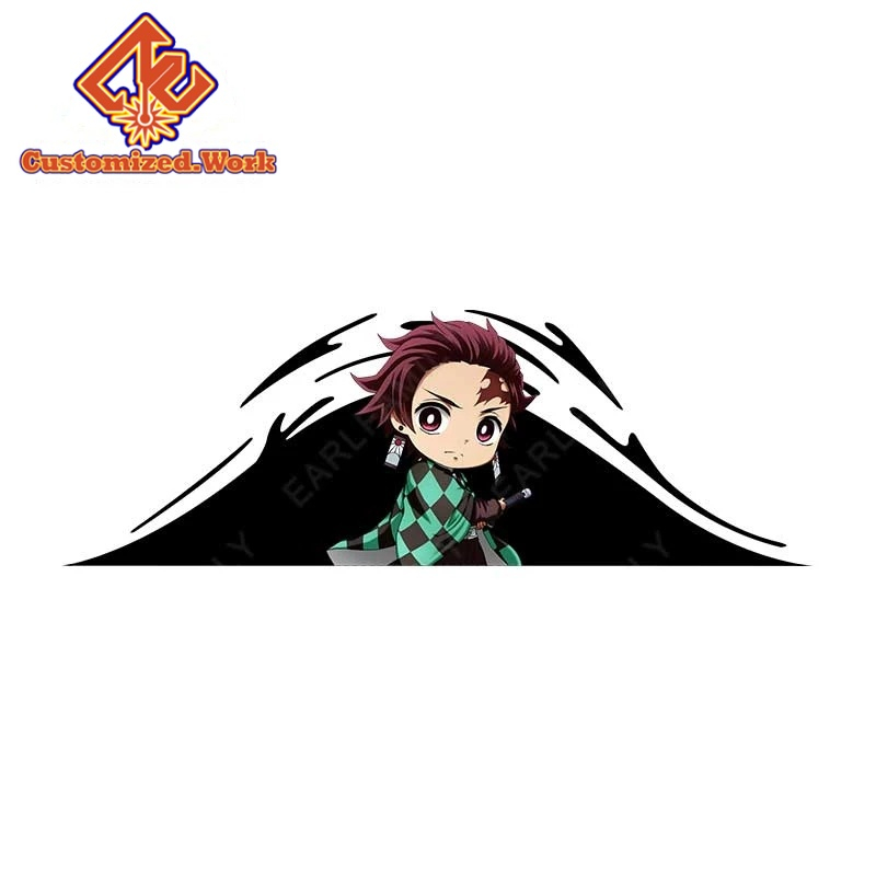 UV DTF 13cm x 4.4cm Nezuko Demon Slayer Car Stickers Surfboard Motorcycle Decal Campervan Graffiti Windows Accessoires - Image 5