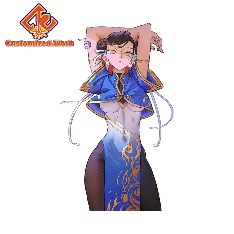 UV DTF 13cm Chun-Li Street Fighter Camper Car Stickers Motorcycle Laptop Windows Helmet Waterproof Vinyl Decal Sunscreen Car Accessories - Image 7