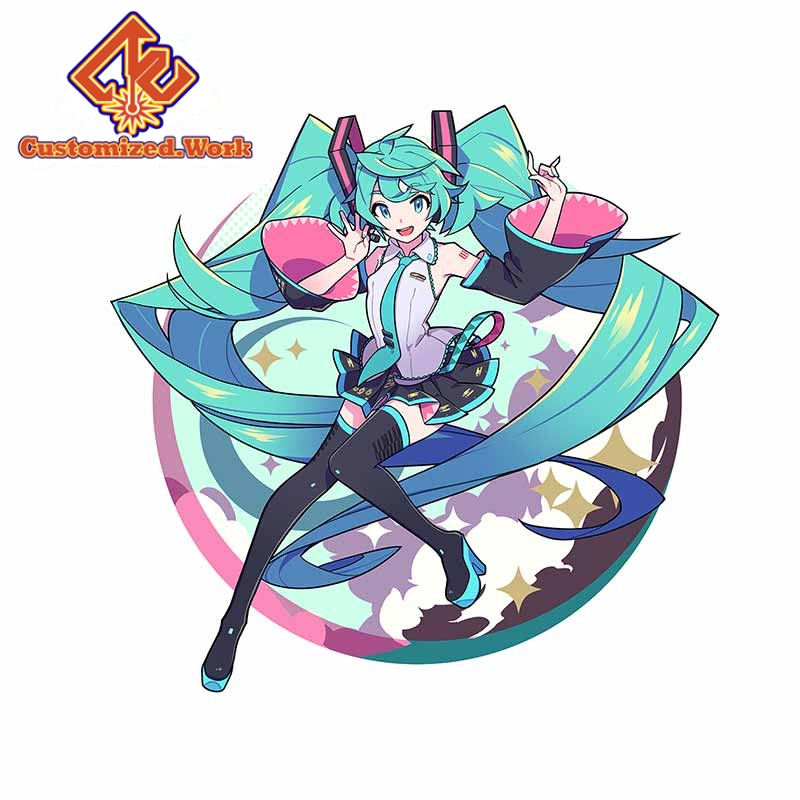 UV DTF 13cm x 12.8cm for Hatsune Miku Waterproof Creative Sticker Suitable for Any Flat and Smooth Clean Surface Car Decal