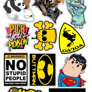 HIGH QUALITY UV PRINTED STICKERS for MOTORCYCLE, CAR, TUMBLER, MAGS, ETC - SOLD PER SET A4 SIZE G2
