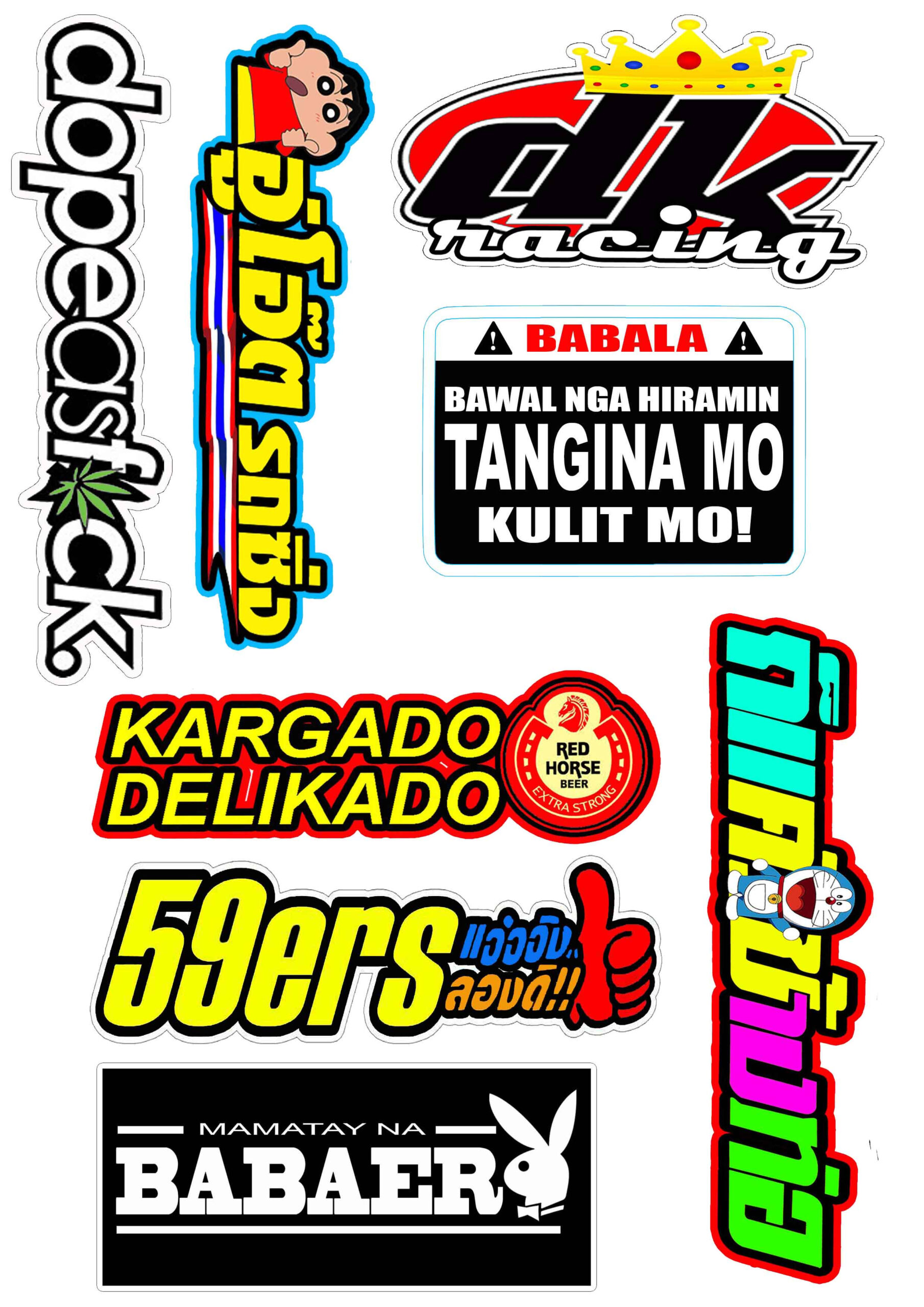 HIGH QUALITY UV PRINTED STICKERS for MOTORCYCLE, CAR, TUMBLER, MAGS, ETC - SOLD PER SET A4 SIZE G2 - Image 2