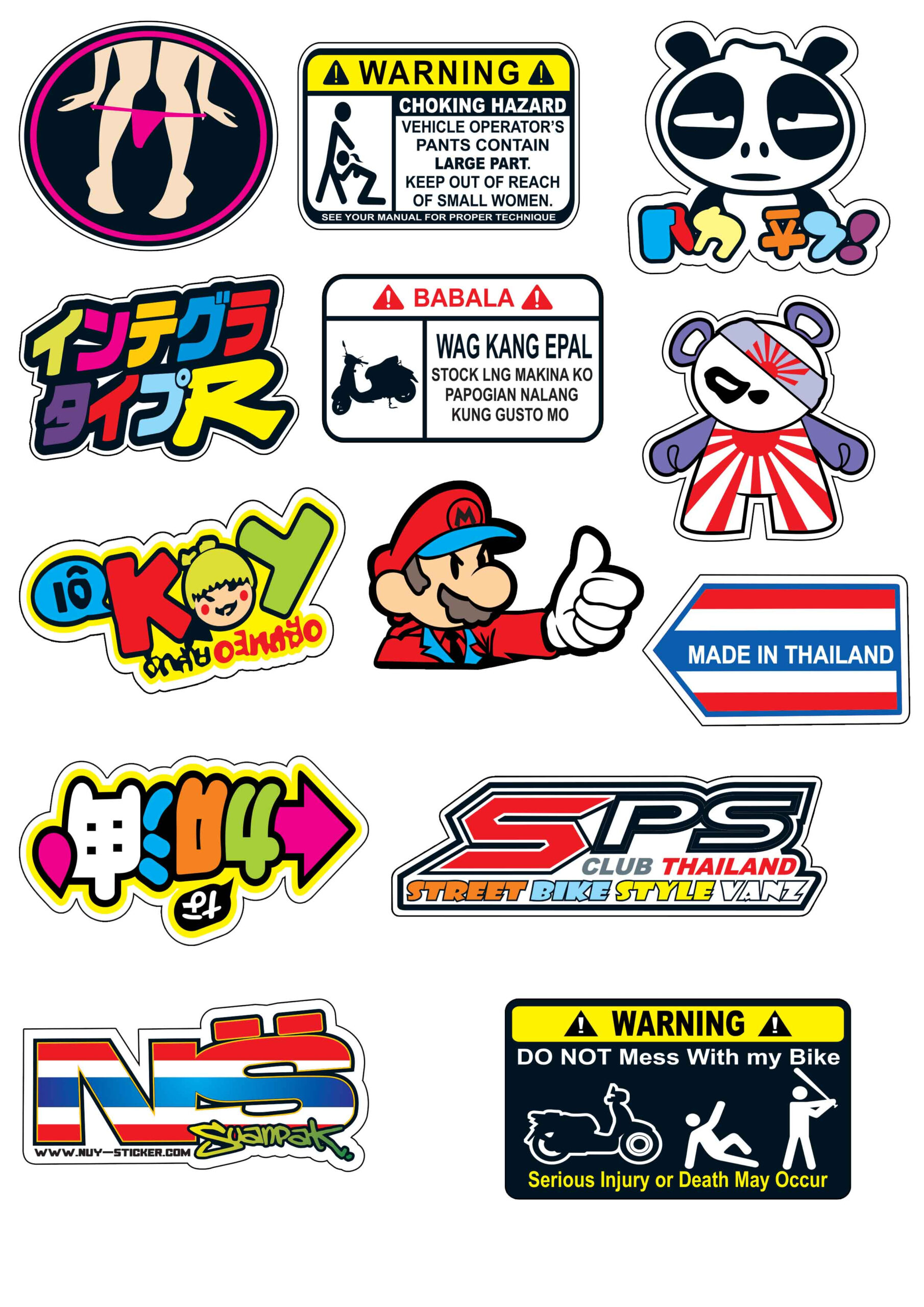 HIGH QUALITY UV PRINTED STICKERS for MOTORCYCLE, CAR, TUMBLER, MAGS, ETC - SOLD PER SET A4 SIZE G2 - Image 3