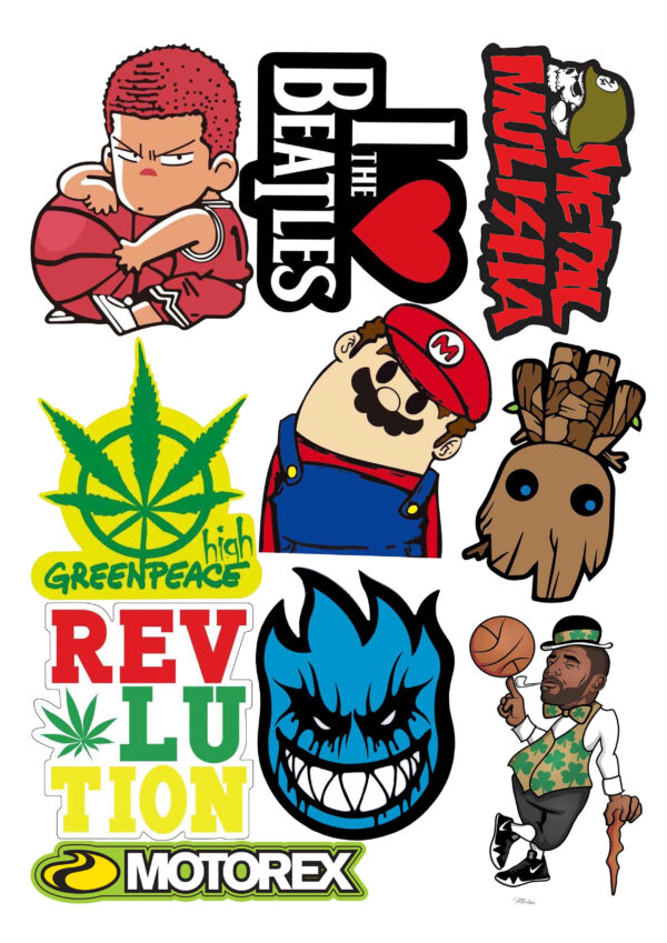 HIGH QUALITY UV PRINTED STICKERS for MOTORCYCLE, CAR, TUMBLER, MAGS, ETC - SOLD PER SET A4 SIZE G2 - Image 19