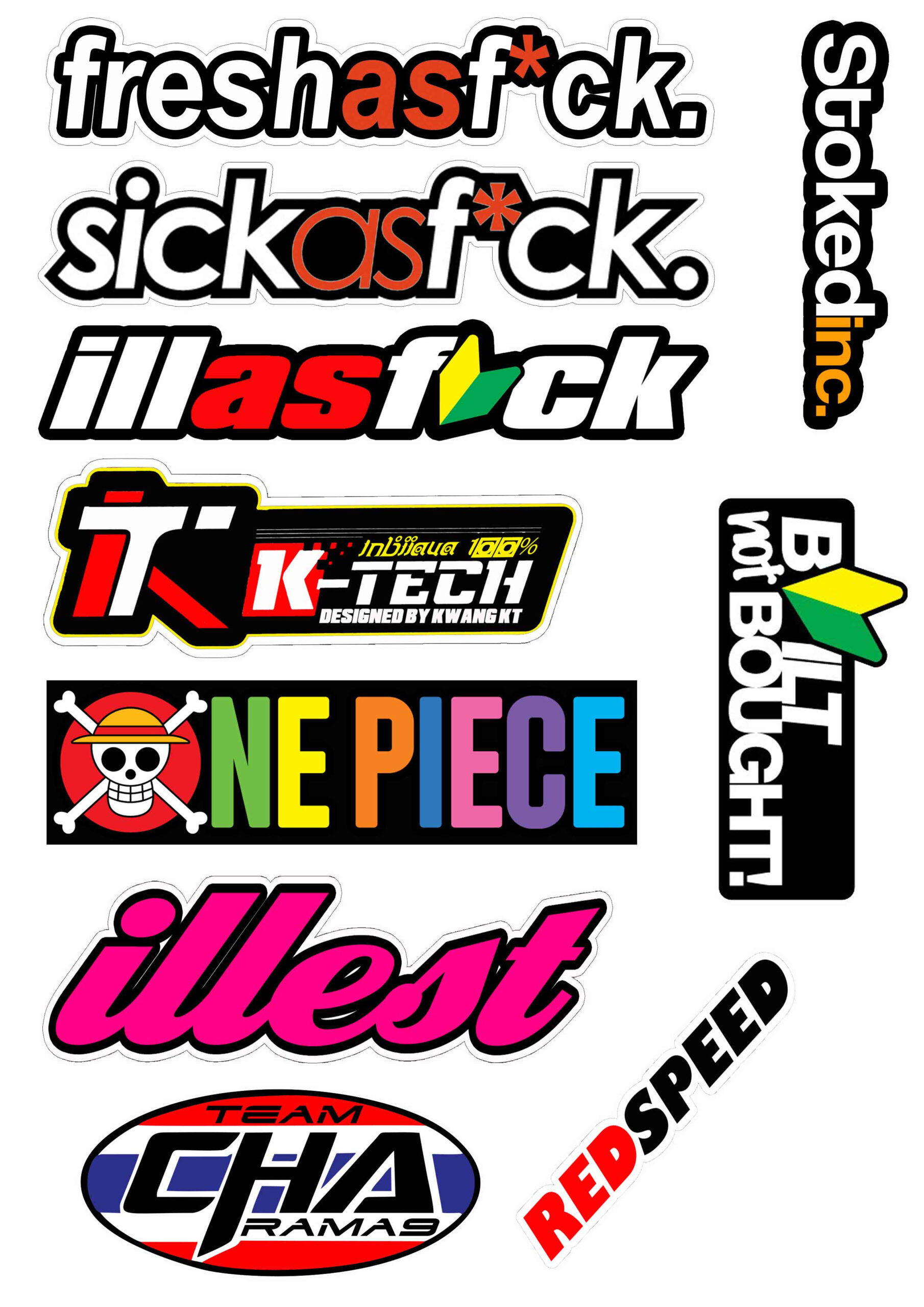 HIGH QUALITY UV PRINTED STICKERS for MOTORCYCLE, CAR, TUMBLER, MAGS, ETC - SOLD PER SET A4 SIZE G2 - Image 24