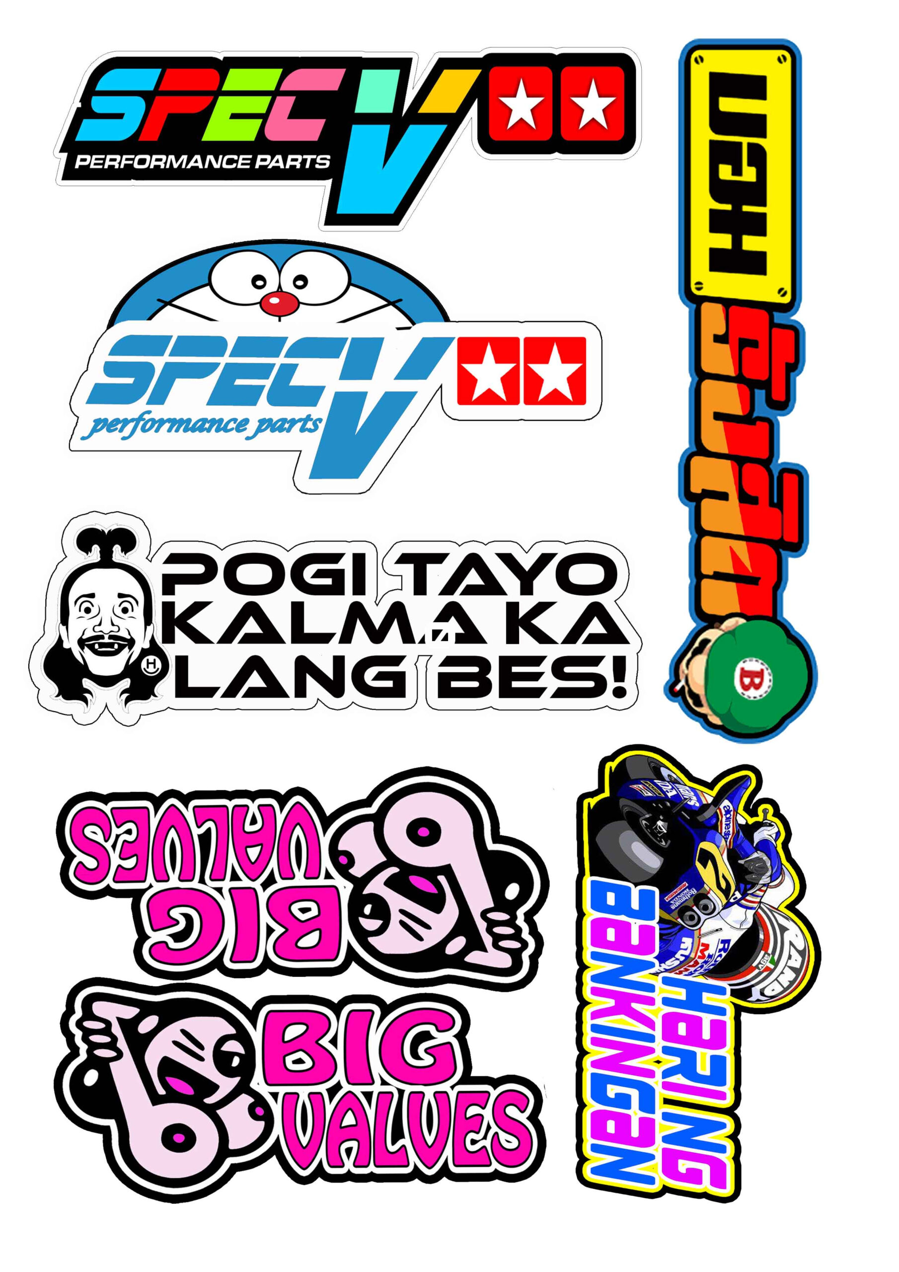 HIGH QUALITY UV PRINTED STICKERS for MOTORCYCLE, CAR, TUMBLER, MAGS, ETC - SOLD PER SET A4 SIZE G2 - Image 28
