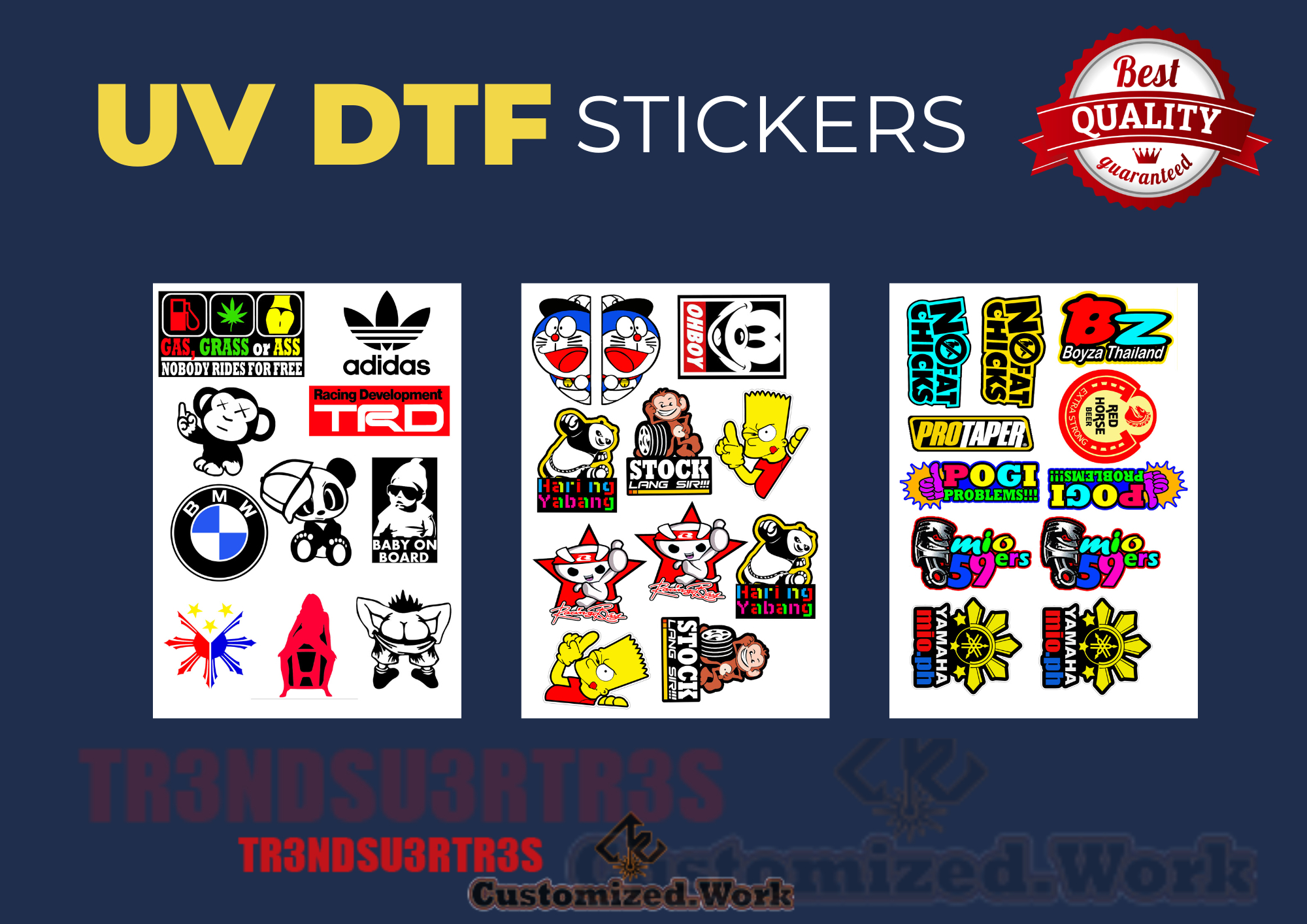 HIGH QUALITY UV PRINTED STICKERS for MOTORCYCLE, CAR, TUMBLER, MAGS, ETC - SOLD PER SET A4 SIZE G2 - Image 32