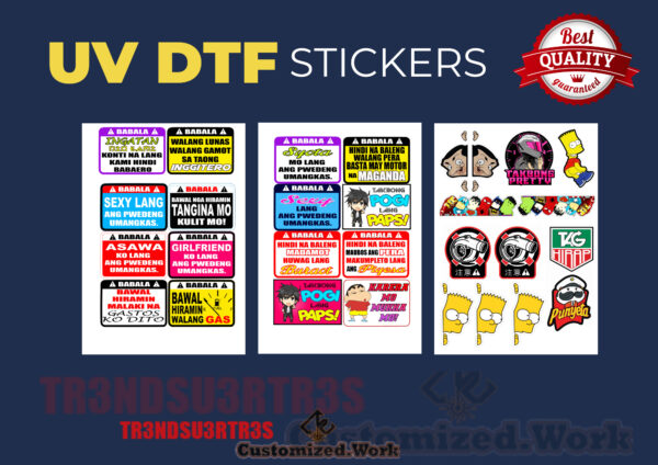 HIGH QUALITY UV PRINTED STICKERS for MOTORCYCLE, CAR, TUMBLER, MAGS, ETC - SOLD PER SET A4 SIZE G2 - Image 33
