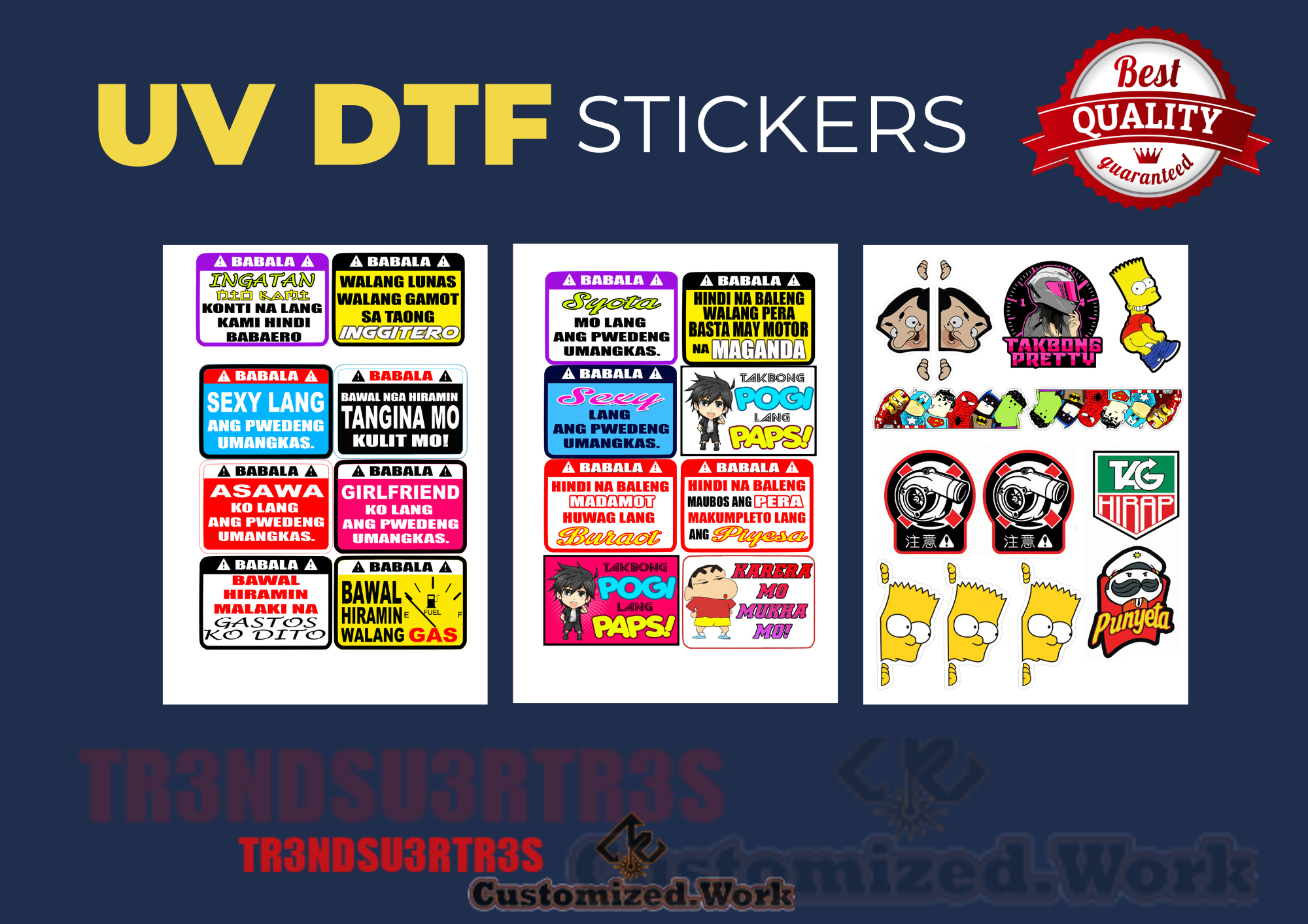 HIGH QUALITY UV PRINTED STICKERS for MOTORCYCLE, CAR, TUMBLER, MAGS, ETC - SOLD PER SET A4 SIZE G2 - Image 33