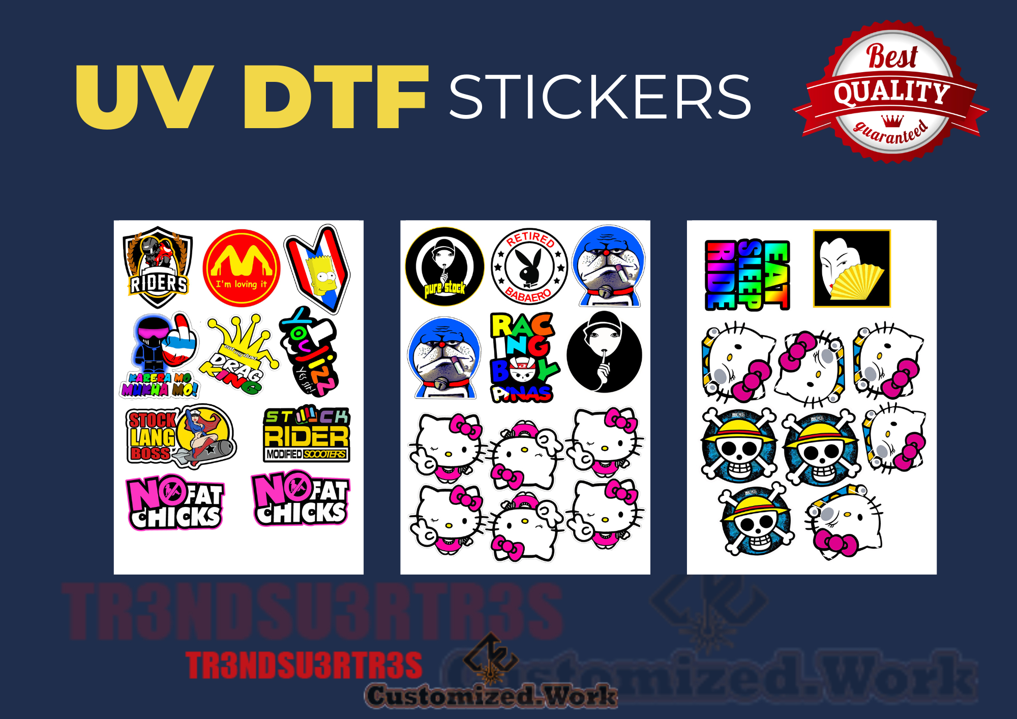 HIGH QUALITY UV PRINTED STICKERS for MOTORCYCLE, CAR, TUMBLER, MAGS, ETC - SOLD PER SET A4 SIZE G2 - Image 34