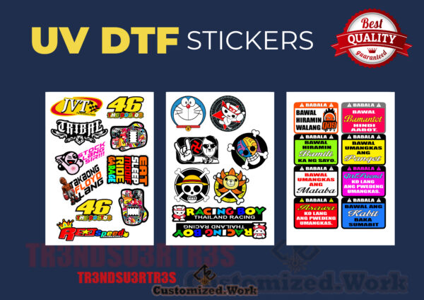 HIGH QUALITY UV PRINTED STICKERS for MOTORCYCLE, CAR, TUMBLER, MAGS, ETC - SOLD PER SET A4 SIZE G2 - Image 35