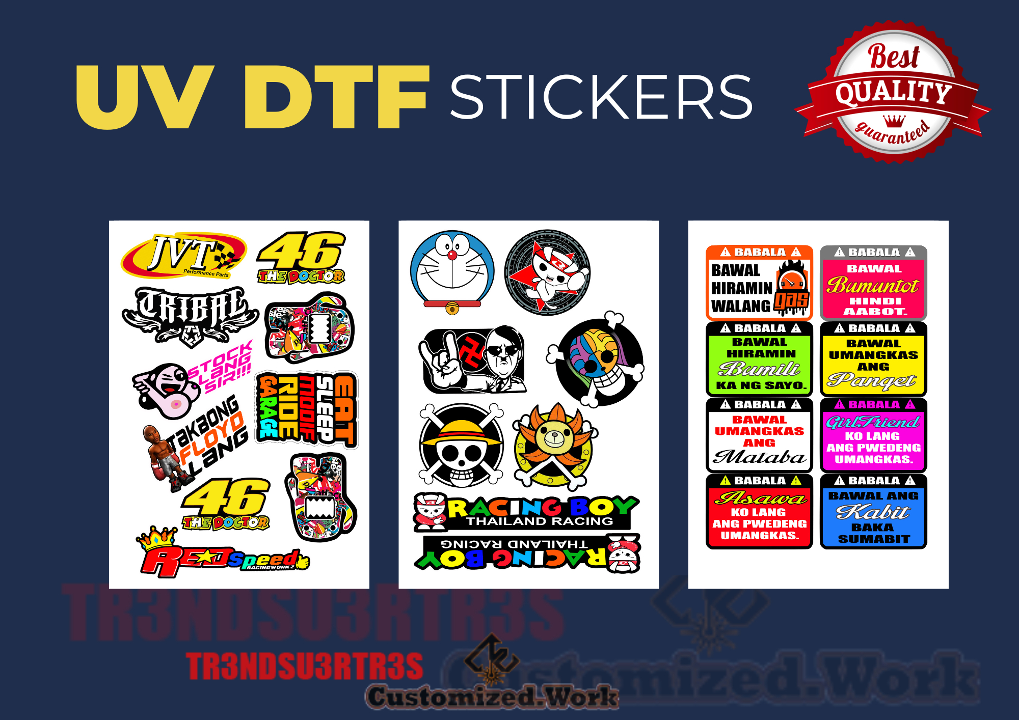 HIGH QUALITY UV PRINTED STICKERS for MOTORCYCLE, CAR, TUMBLER, MAGS, ETC - SOLD PER SET A4 SIZE G2 - Image 35