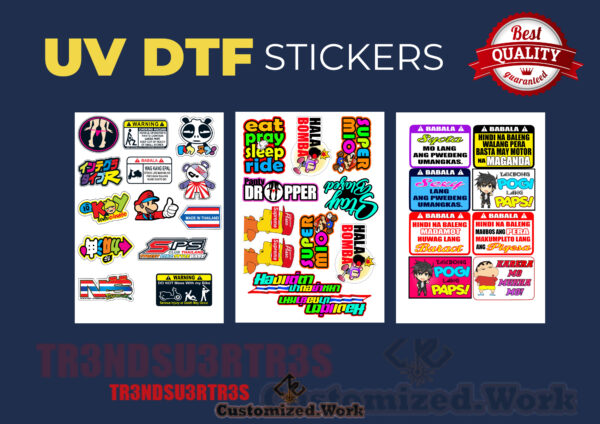 HIGH QUALITY UV PRINTED STICKERS for MOTORCYCLE, CAR, TUMBLER, MAGS, ETC - SOLD PER SET A4 SIZE G2 - Image 36