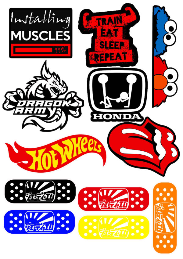HIGH QUALITY UV PRINTED STICKERS for MOTORCYCLE, CAR, TUMBLER, MAGS, ETC - SOLD PER SET A4 SIZE G2 - Image 39