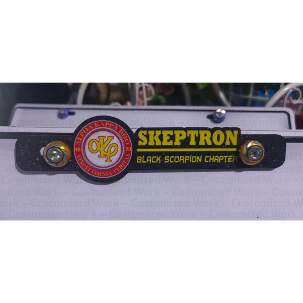 Skeptron Alpha Kappa Rho Akhro AKP Motorcycle Car Plate Number Emblem Badge - Image 3