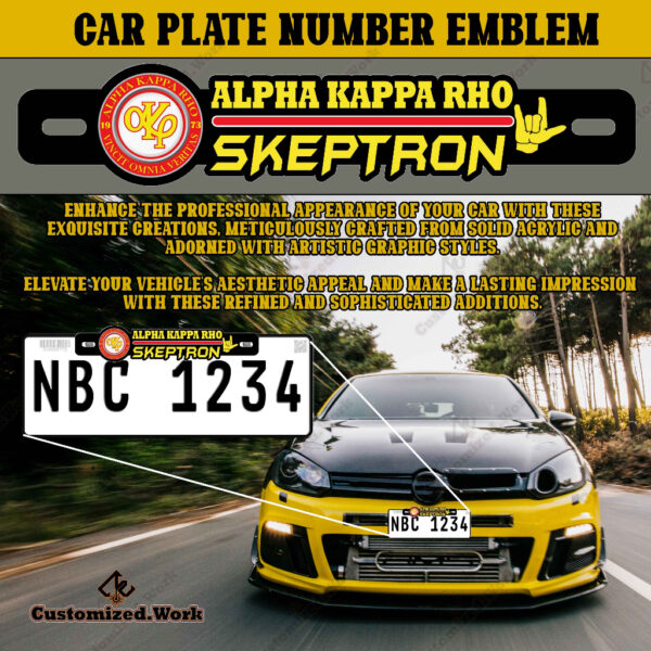 Skeptron Alpha Kappa Rho Akhro AKP Motorcycle Car Plate Number Emblem Badge - Image 5