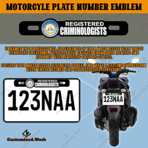 Registered Criminologist Motorcycle Plate Number Emblem Badge