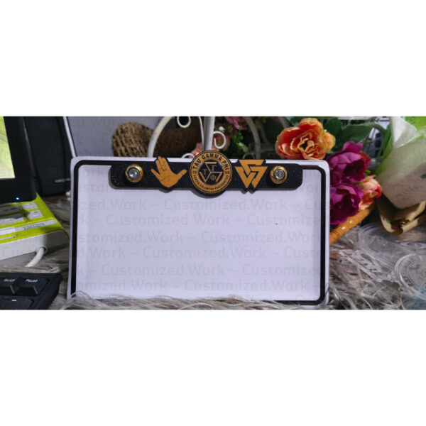 Tau Gamma Phi TGP Triskelion Motorcycle Car Plate Number Emblem Badge - Image 4