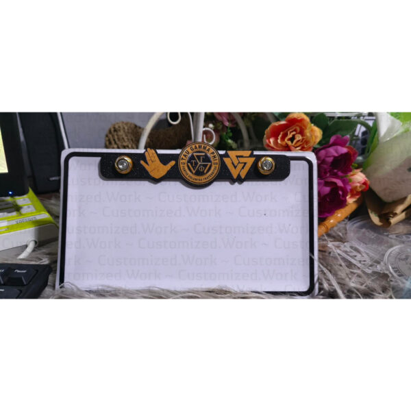 Tau Gamma Phi TGP Triskelion Motorcycle Car Plate Number Emblem Badge - Image 8