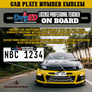 DEPED Professional Teacher Car/Motorcycle Plate Number Emblem Badge UV Printed