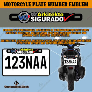 ARCHITECT Sa Arkitekto Sigurado Car/Motorcycle Plate Number Emblem Badge